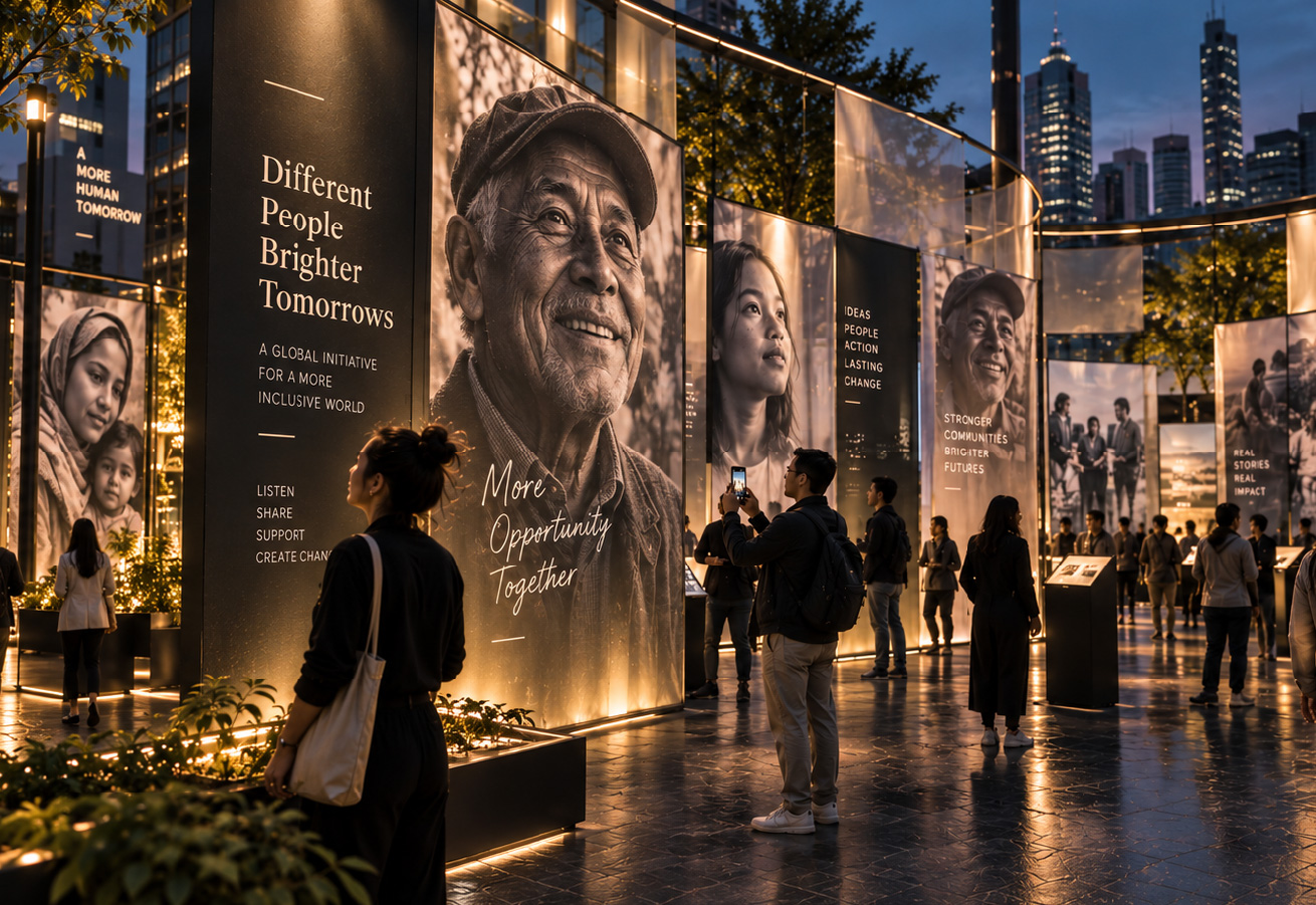 Creative communications displayed in a city